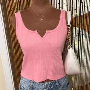 Aerie Pink Ribbed Tank Top